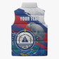 Personalized Cape Verde Independence Day Sleeveless Puffer Jacket 51st Anniversary Manatee Coat Of Arms