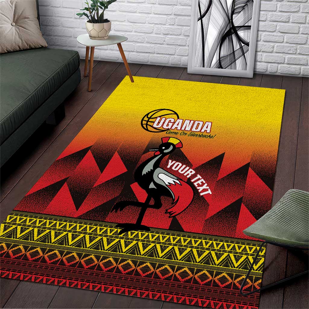 Afro Basketball Custom Uganda Area Rug Come On Silverbacks African Pattern - African Pride