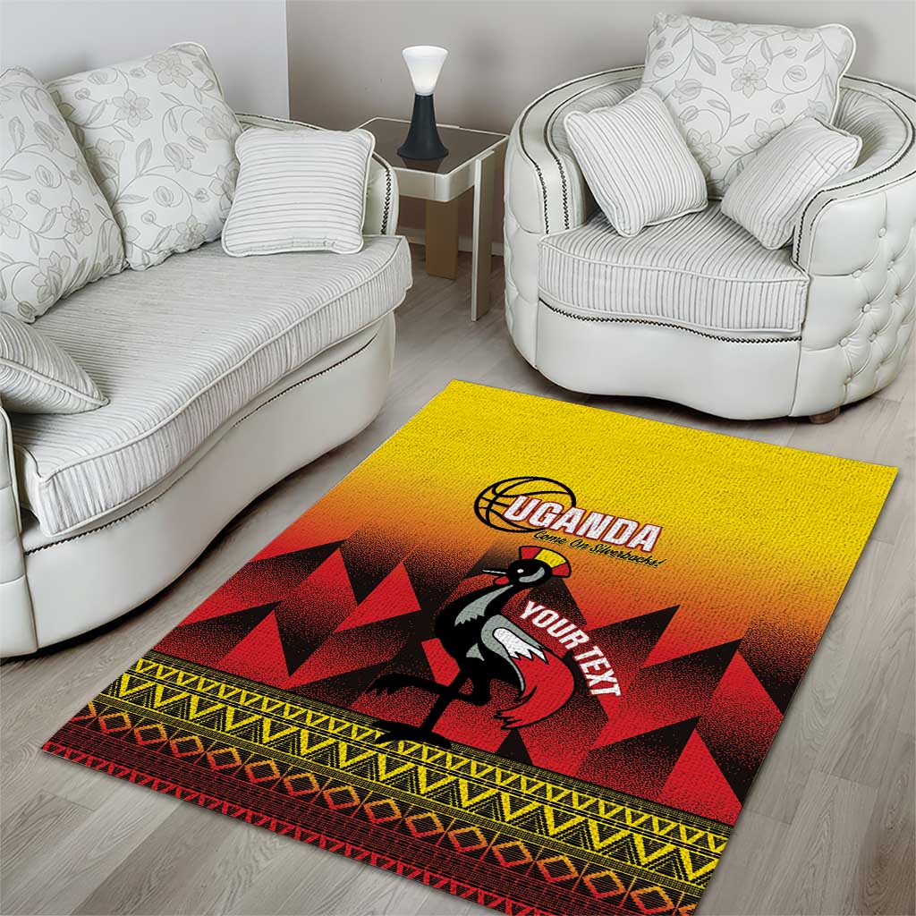Afro Basketball Custom Uganda Area Rug Come On Silverbacks African Pattern - African Pride