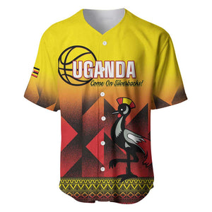 Afro Basketball Custom Uganda Baseball Jersey Come On Silverbacks African Pattern - African Pride