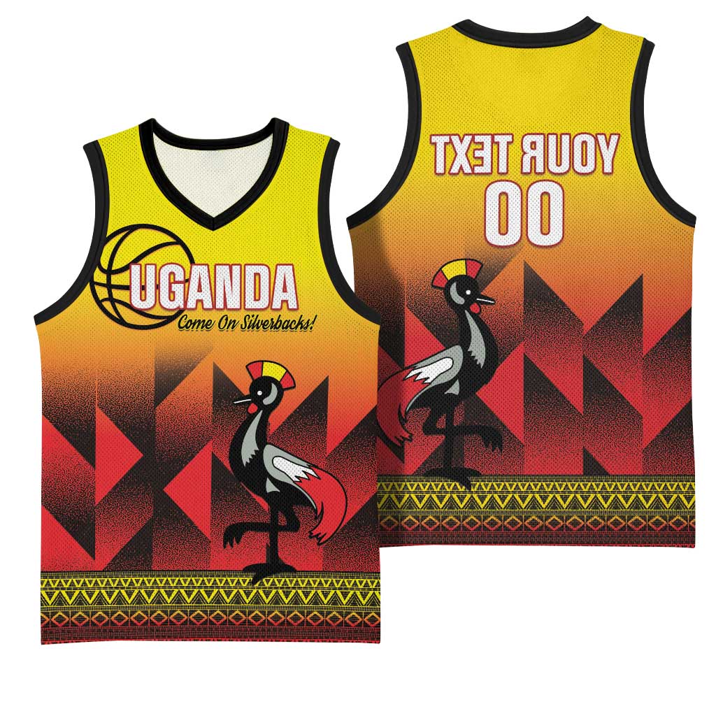 Afro Basketball Custom Uganda Basketball Jersey Come On Silverbacks African Pattern - African Pride