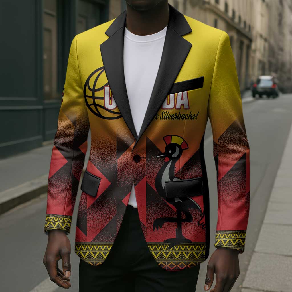Uganda Basketball Custom Blazer Come On Silverbacks African Pattern