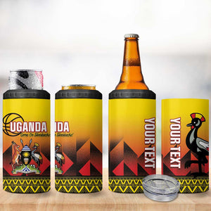 Afro Basketball Custom Uganda 4 in 1 Can Cooler Tumbler Come On Silverbacks African Pattern - African Pride