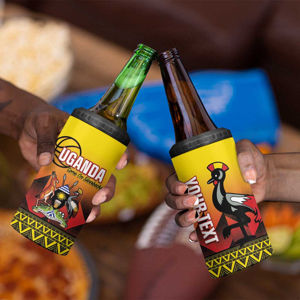 Afro Basketball Custom Uganda 4 in 1 Can Cooler Tumbler Come On Silverbacks African Pattern - African Pride