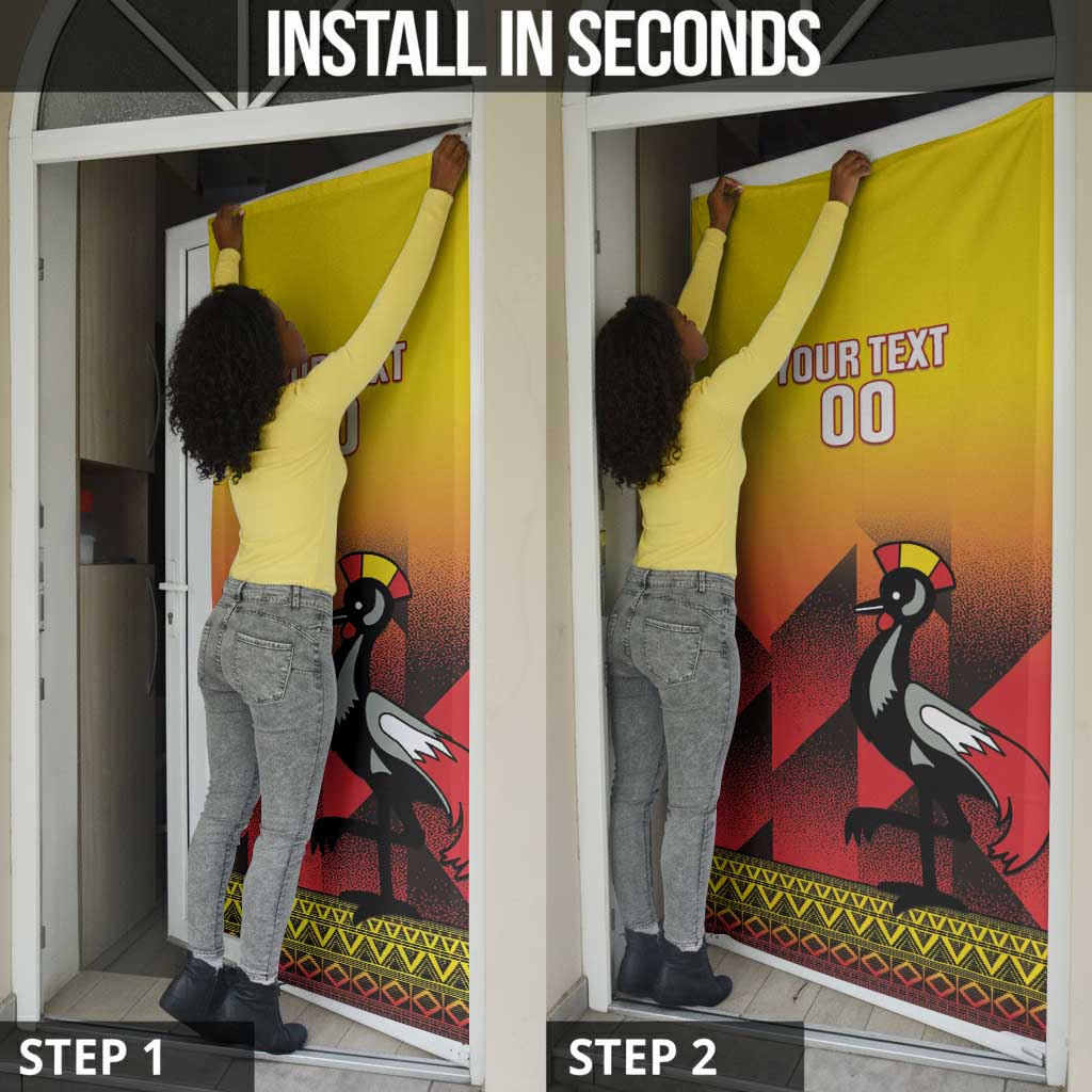 Uganda Basketball Custom Door Cover Come On Silverbacks African Pattern
