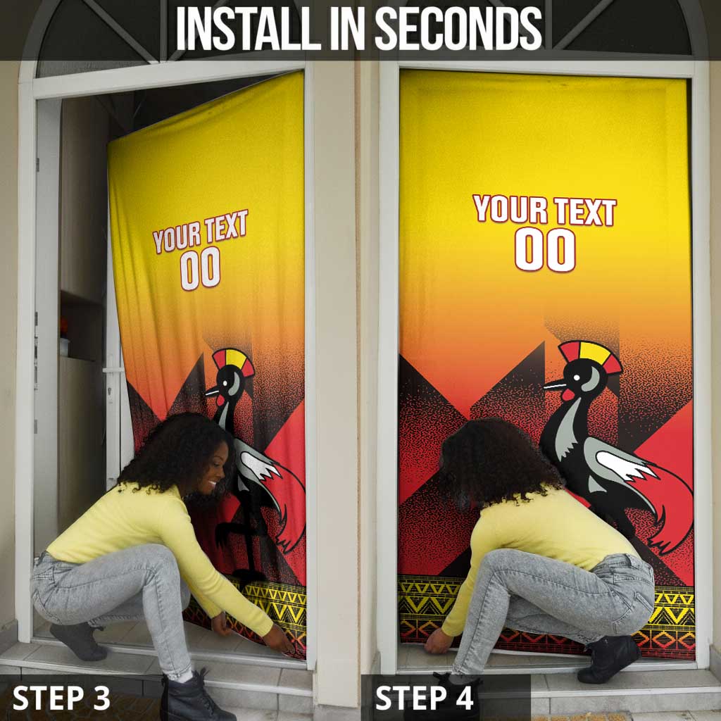 Uganda Basketball Custom Door Cover Come On Silverbacks African Pattern