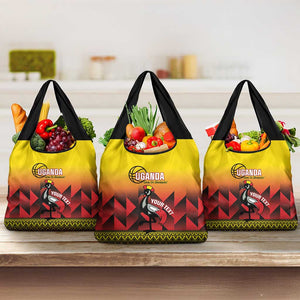 Afro Basketball Custom Uganda Grocery Bag Come On Silverbacks African Pattern - African Pride