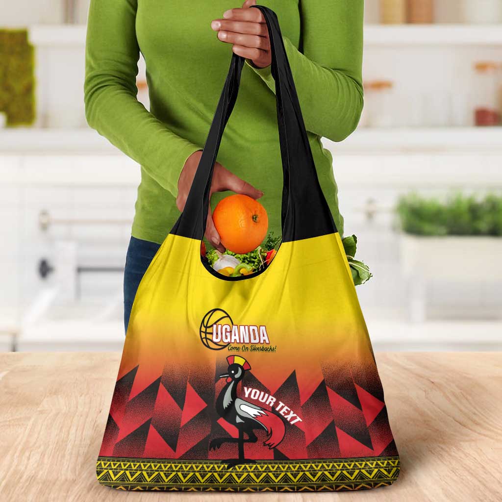 Afro Basketball Custom Uganda Grocery Bag Come On Silverbacks African Pattern - African Pride