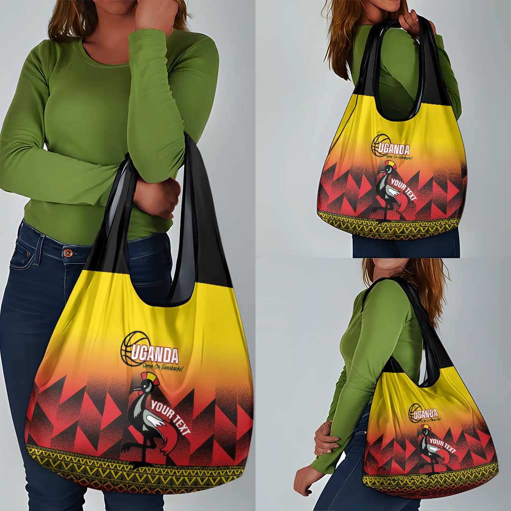 Afro Basketball Custom Uganda Grocery Bag Come On Silverbacks African Pattern - African Pride