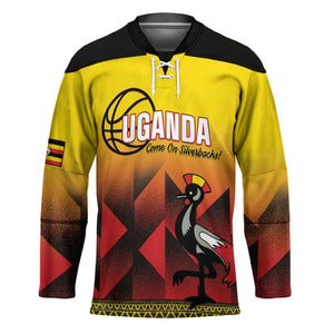 Uganda Basketball Custom Hockey Jersey Come On Silverbacks African Pattern