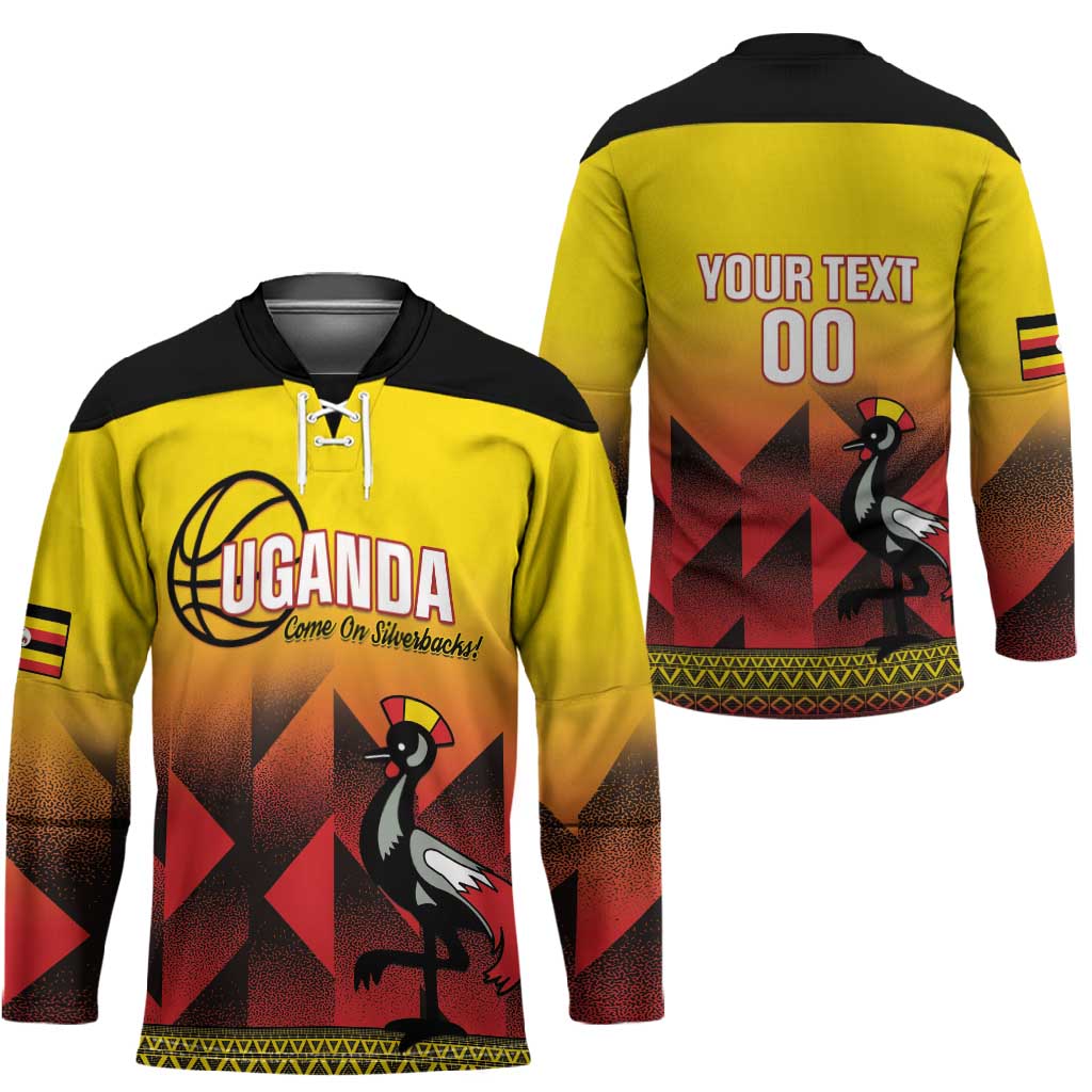 Uganda Basketball Custom Hockey Jersey Come On Silverbacks African Pattern