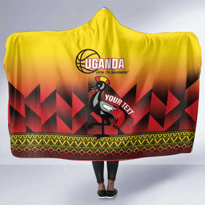 Afro Basketball Custom Uganda Hooded Blanket Come On Silverbacks African Pattern - African Pride