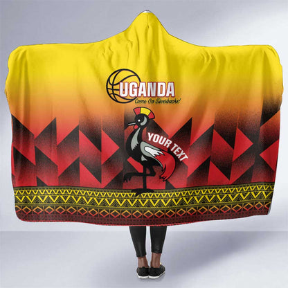 Afro Basketball Custom Uganda Hooded Blanket Come On Silverbacks African Pattern - African Pride