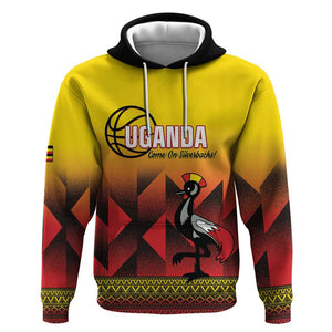 Afro Basketball Custom Uganda Hoodie Come On Silverbacks African Pattern - African Pride