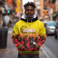 Afro Basketball Custom Uganda Hoodie Come On Silverbacks African Pattern - African Pride