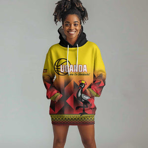 Afro Basketball Custom Uganda Hoodie Dress Come On Silverbacks African Pattern - African Pride