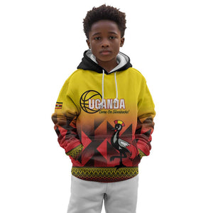 Afro Basketball Custom Uganda Kid Hoodie Come On Silverbacks African Pattern - African Pride