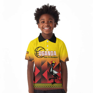 Afro Basketball Custom Uganda Kid Polo Shirt Come On Silverbacks African Pattern - African Pride