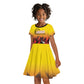 Afro Basketball Custom Uganda Kid Short Sleeve Dress Come On Silverbacks African Pattern - African Pride