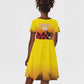 Afro Basketball Custom Uganda Kid Short Sleeve Dress Come On Silverbacks African Pattern - African Pride