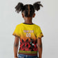 Afro Basketball Custom Uganda Kid T shirt Come On Silverbacks African Pattern - African Pride