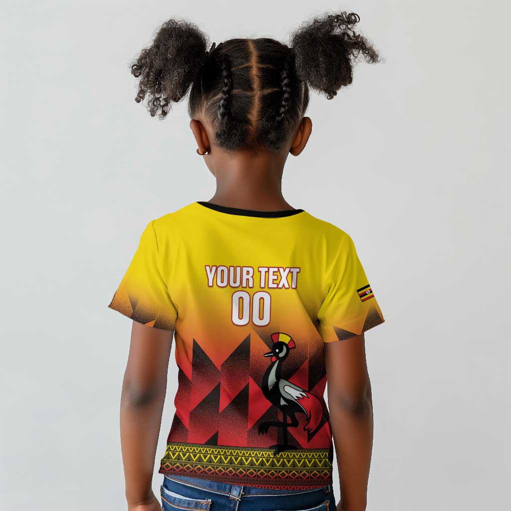Afro Basketball Custom Uganda Kid T shirt Come On Silverbacks African Pattern - African Pride