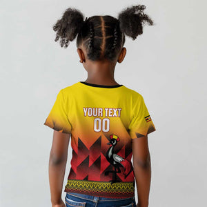 Afro Basketball Custom Uganda Kid T shirt Come On Silverbacks African Pattern - African Pride
