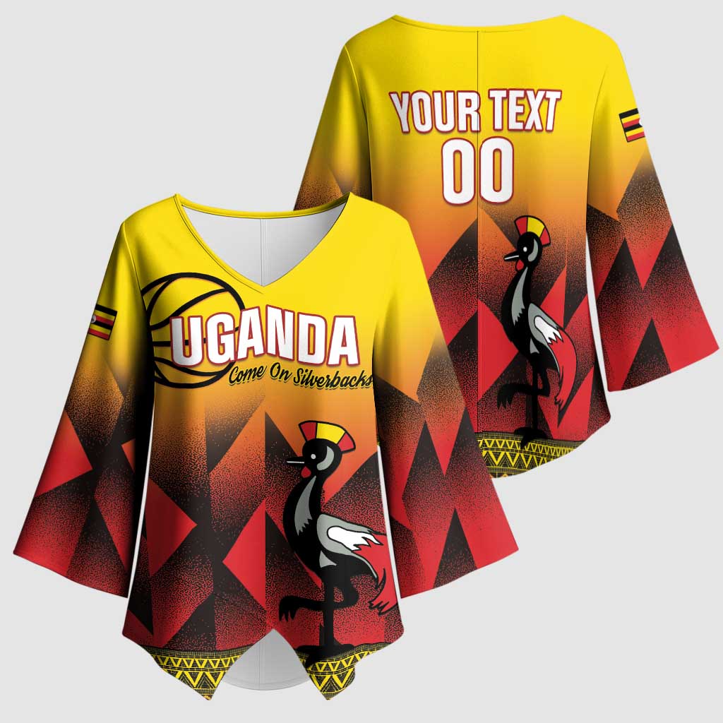 Uganda Basketball Custom Kimono Sleeve Blouse Come On Silverbacks African Pattern
