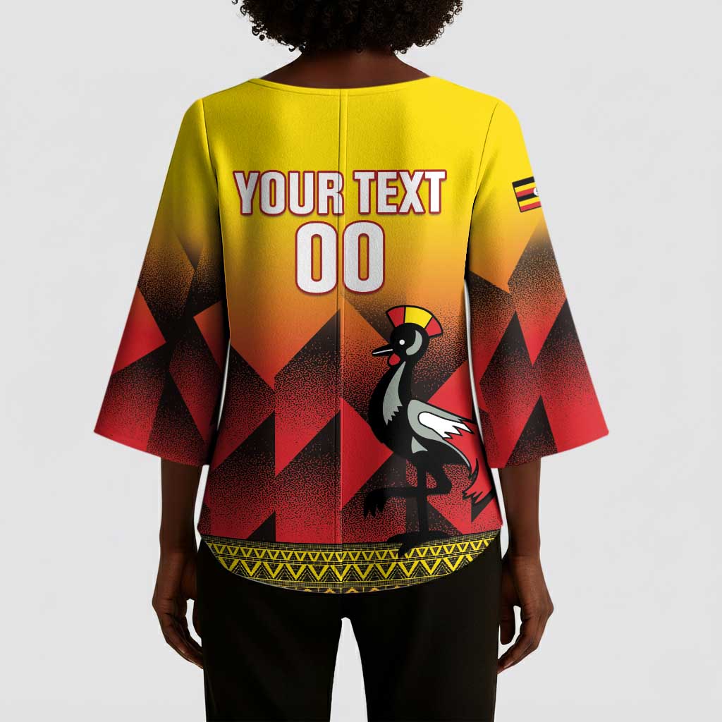 Uganda Basketball Custom Kimono Sleeve Blouse Come On Silverbacks African Pattern