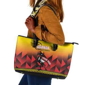 Afro Basketball Custom Uganda Leather Tote Bag Come On Silverbacks African Pattern - African Pride