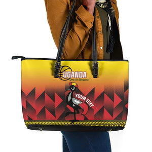 Afro Basketball Custom Uganda Leather Tote Bag Come On Silverbacks African Pattern - African Pride