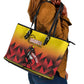 Afro Basketball Custom Uganda Leather Tote Bag Come On Silverbacks African Pattern - African Pride