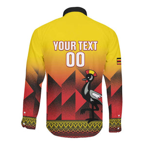 Afro Basketball Custom Uganda Long Sleeve Button Shirt Come On Silverbacks African Pattern - African Pride