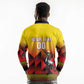 Afro Basketball Custom Uganda Long Sleeve Polo Shirt Come On Silverbacks African Pattern - African Pride