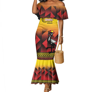 Afro Basketball Custom Uganda Mermaid Dress Come On Silverbacks African Pattern - African Pride
