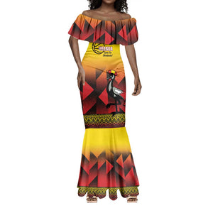 Afro Basketball Custom Uganda Mermaid Dress Come On Silverbacks African Pattern - African Pride