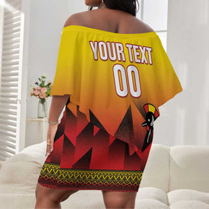 Afro Basketball Custom Uganda Off Shoulder Short Dress Come On Silverbacks African Pattern - African Pride