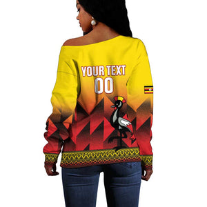 Afro Basketball Custom Uganda Off Shoulder Sweater Come On Silverbacks African Pattern - African Pride