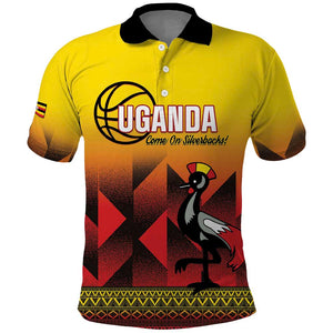 Afro Basketball Custom Uganda Polo Shirt Come On Silverbacks African Pattern - African Pride