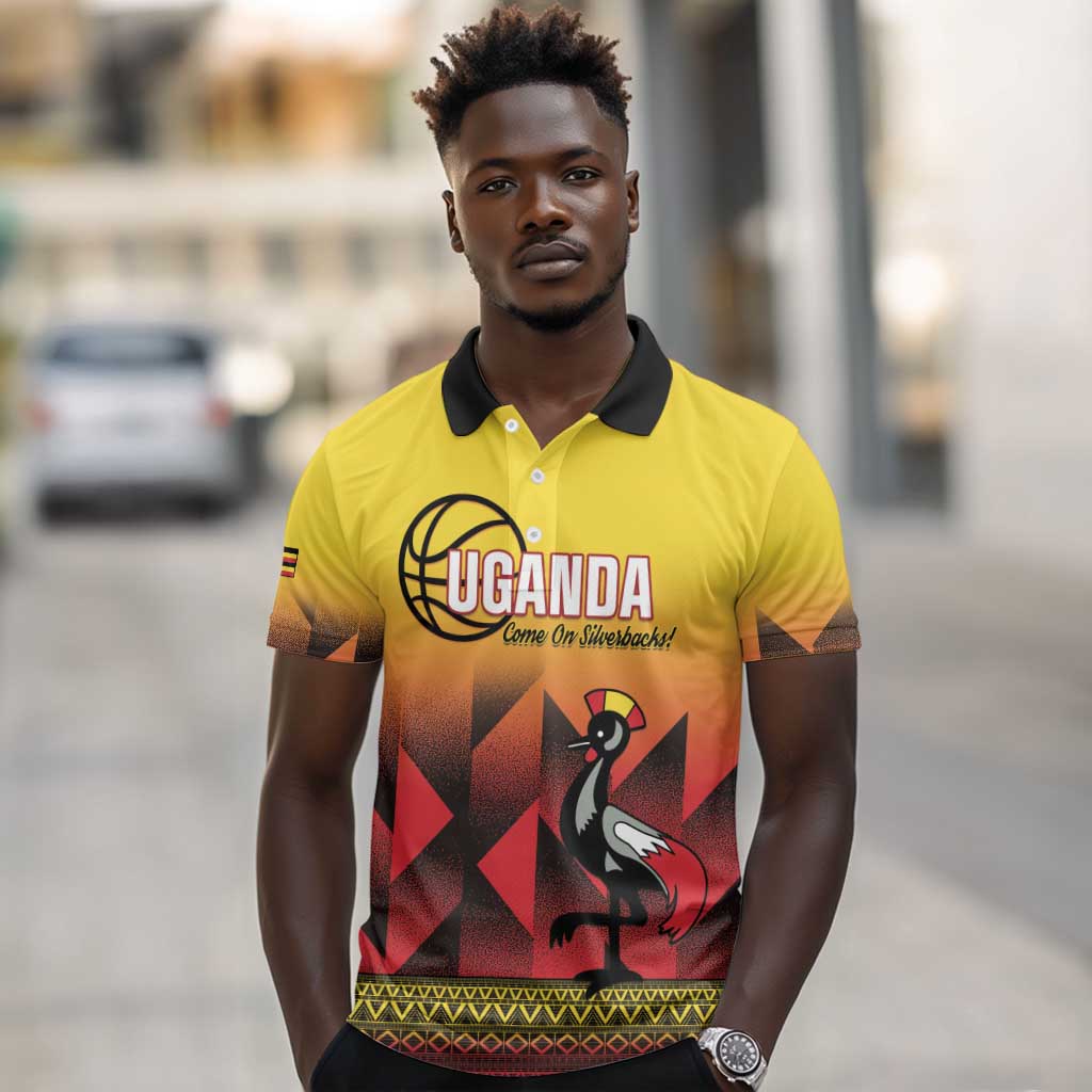 Afro Basketball Custom Uganda Polo Shirt Come On Silverbacks African Pattern - African Pride