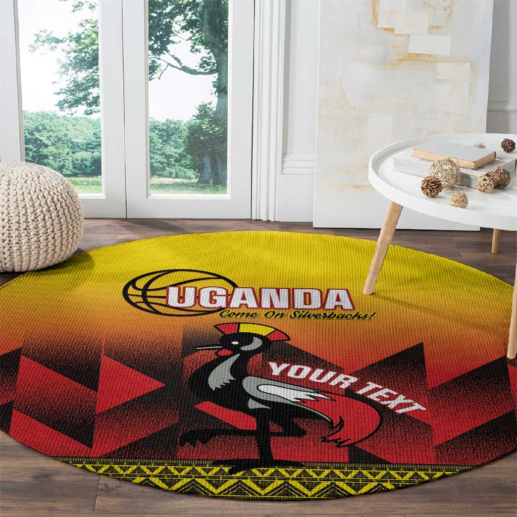 Afro Basketball Custom Uganda Round Carpet Come On Silverbacks African Pattern - African Pride