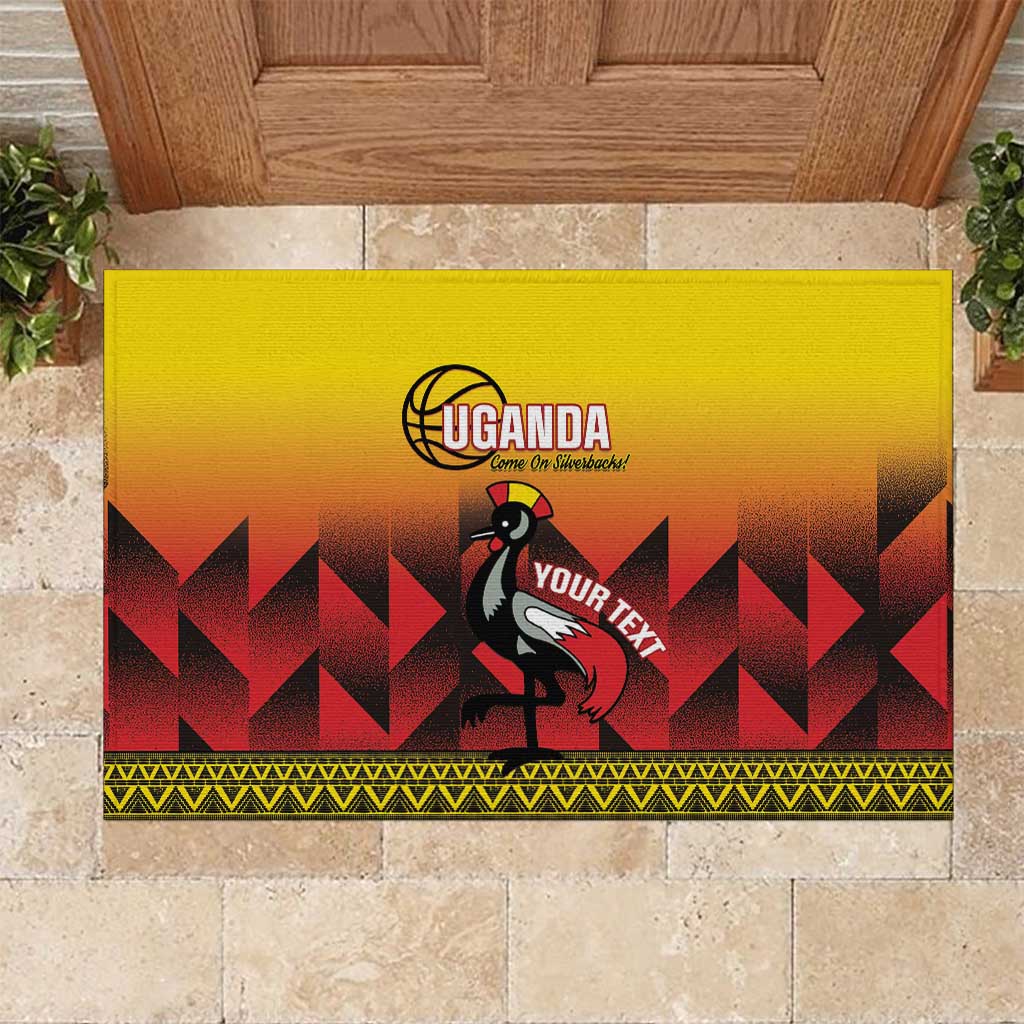 Afro Basketball Custom Uganda Rubber Doormat Come On Silverbacks African Pattern - African Pride
