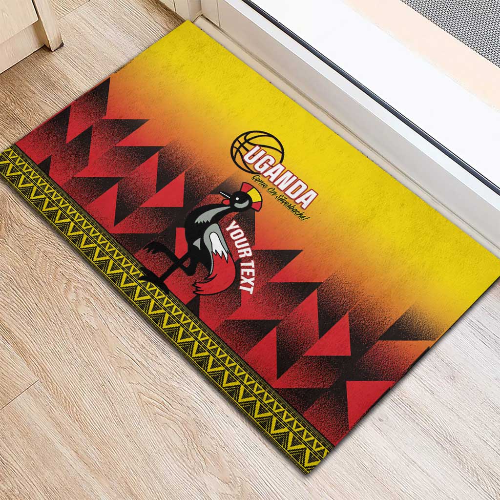 Afro Basketball Custom Uganda Rubber Doormat Come On Silverbacks African Pattern - African Pride