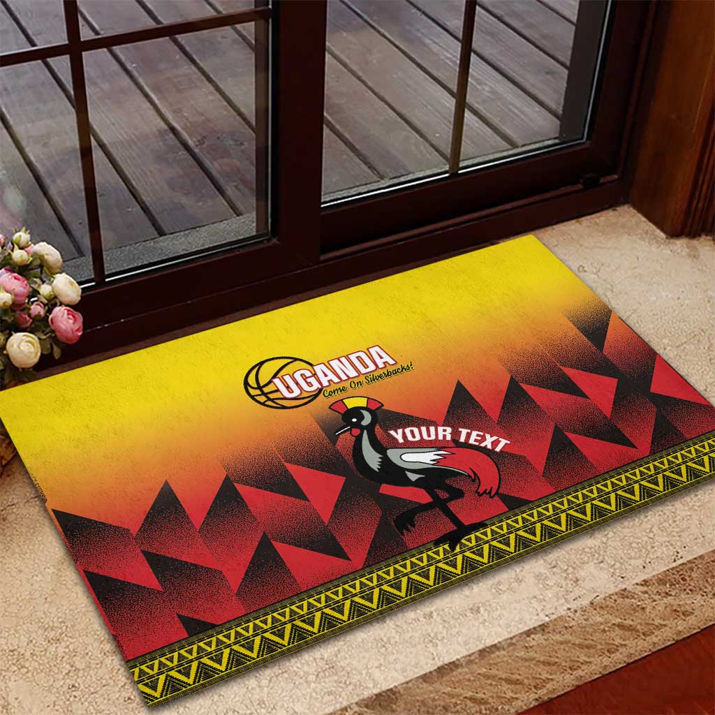 Afro Basketball Custom Uganda Rubber Doormat Come On Silverbacks African Pattern - African Pride