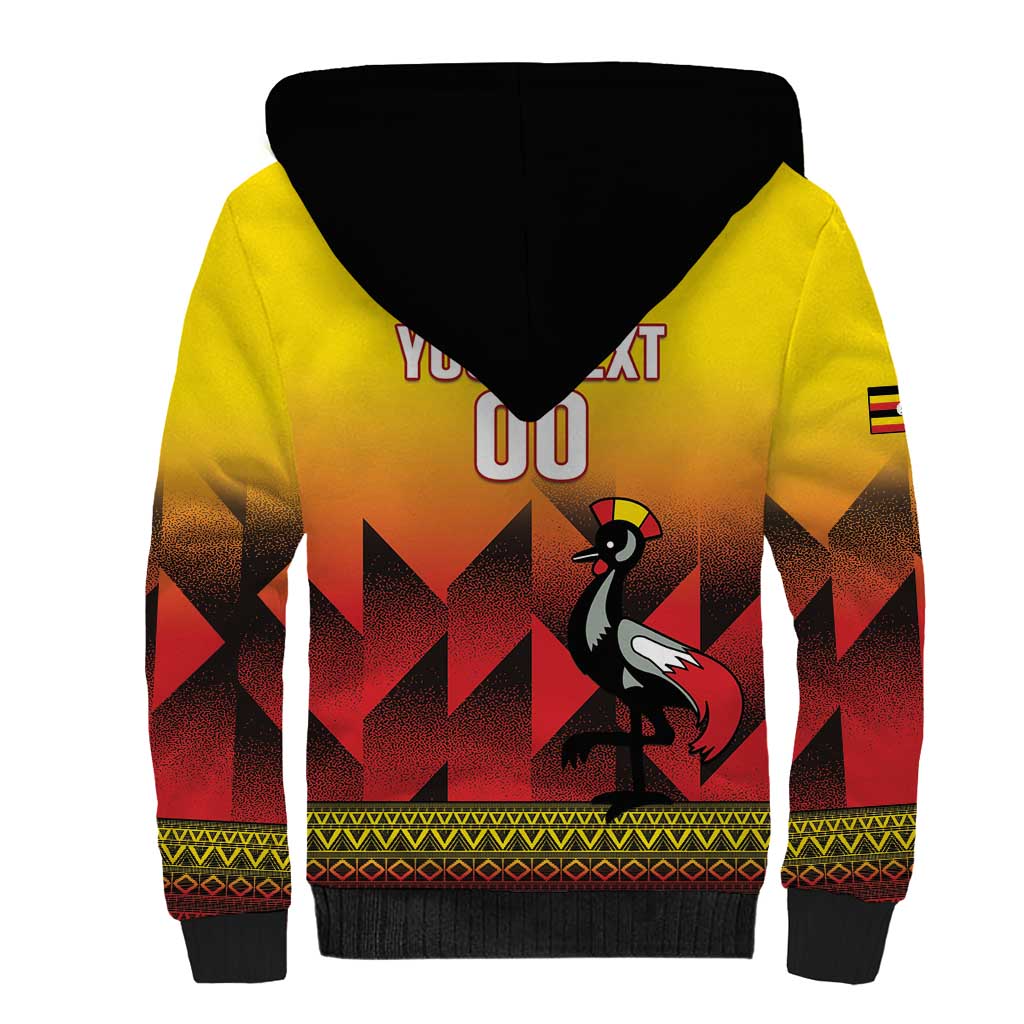 Afro Basketball Custom Uganda Sherpa Hoodie Come On Silverbacks African Pattern - African Pride