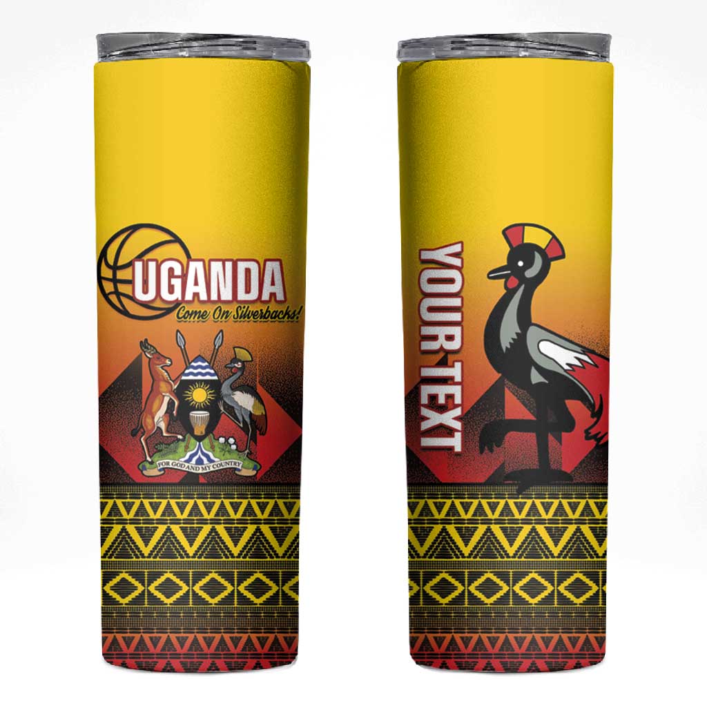 Afro Basketball Custom Uganda Skinny Tumbler Come On Silverbacks African Pattern - African Pride