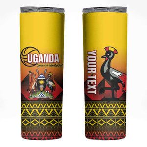 Afro Basketball Custom Uganda Skinny Tumbler Come On Silverbacks African Pattern - African Pride
