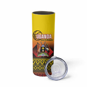 Afro Basketball Custom Uganda Skinny Tumbler Come On Silverbacks African Pattern - African Pride