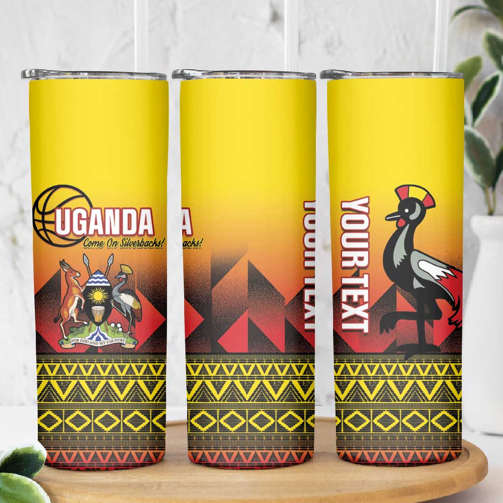 Afro Basketball Custom Uganda Skinny Tumbler Come On Silverbacks African Pattern - African Pride