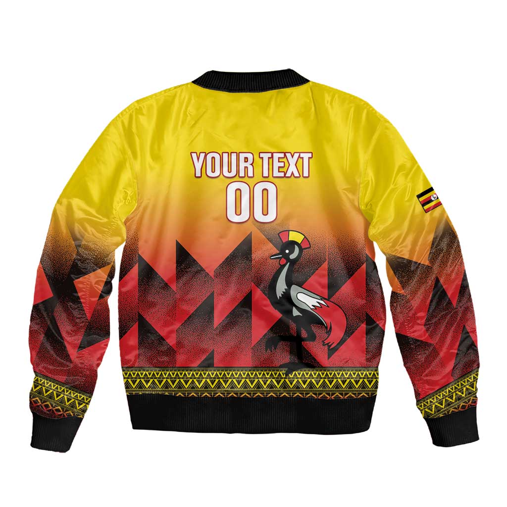 Afro Basketball Custom Uganda Sleeve Zip Bomber Jacket Come On Silverbacks African Pattern - African Pride